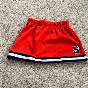 Red Athletic Skirt with Navy & White Trim